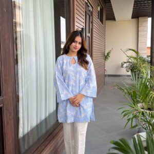 A shade that soothes. A silhouette that speaks. Our signature blue cord set is here to redefine (3)