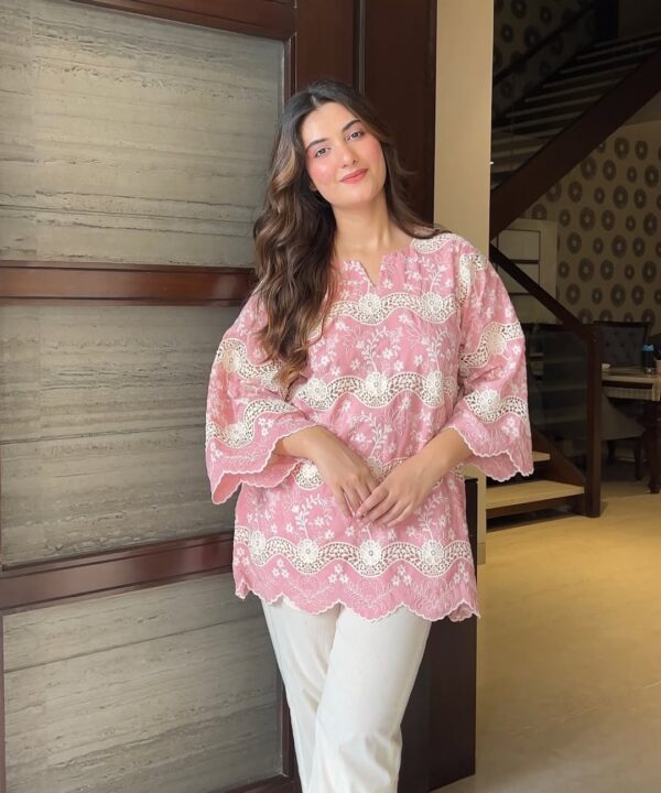 Elegant Pink Embroidered Co-ord Set