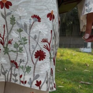 Introducing our mulmul cotton co-ord set perfect for summers. It features intricate embroidery a (3)