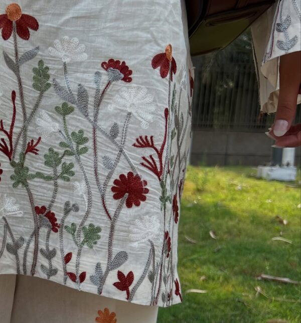 Introducing our mulmul cotton co-ord set perfect for summers. It features intricate embroidery a (3) Introducing our mulmul cotton co-ord set perfect for summers. It features intricate embroidery a (3)