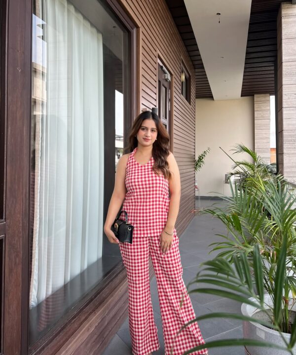 Bold Red Halter Neck Co-ord Set