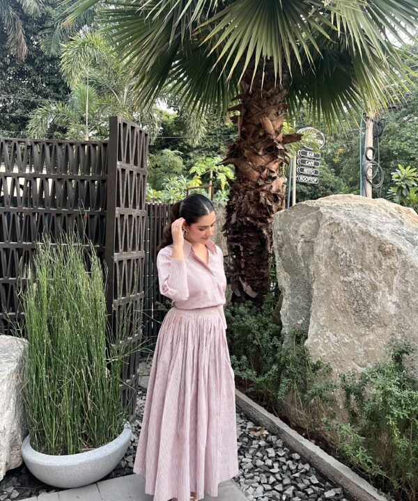 Dusty Rose Lines Co-ord Set